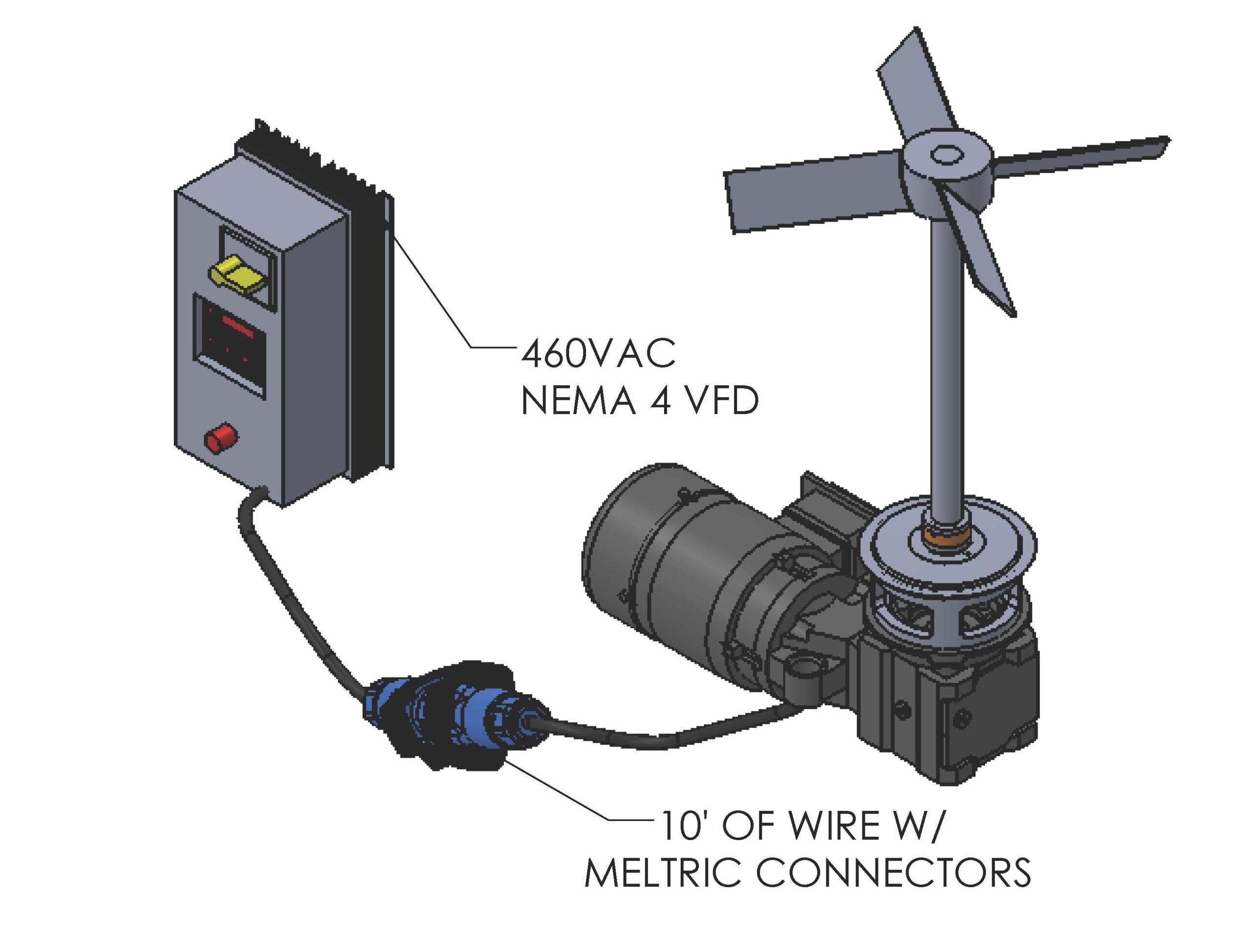 Photo of Bottom Entry Mixer and VFD