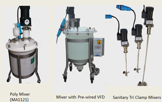 small footprint tri clamp mount mixer